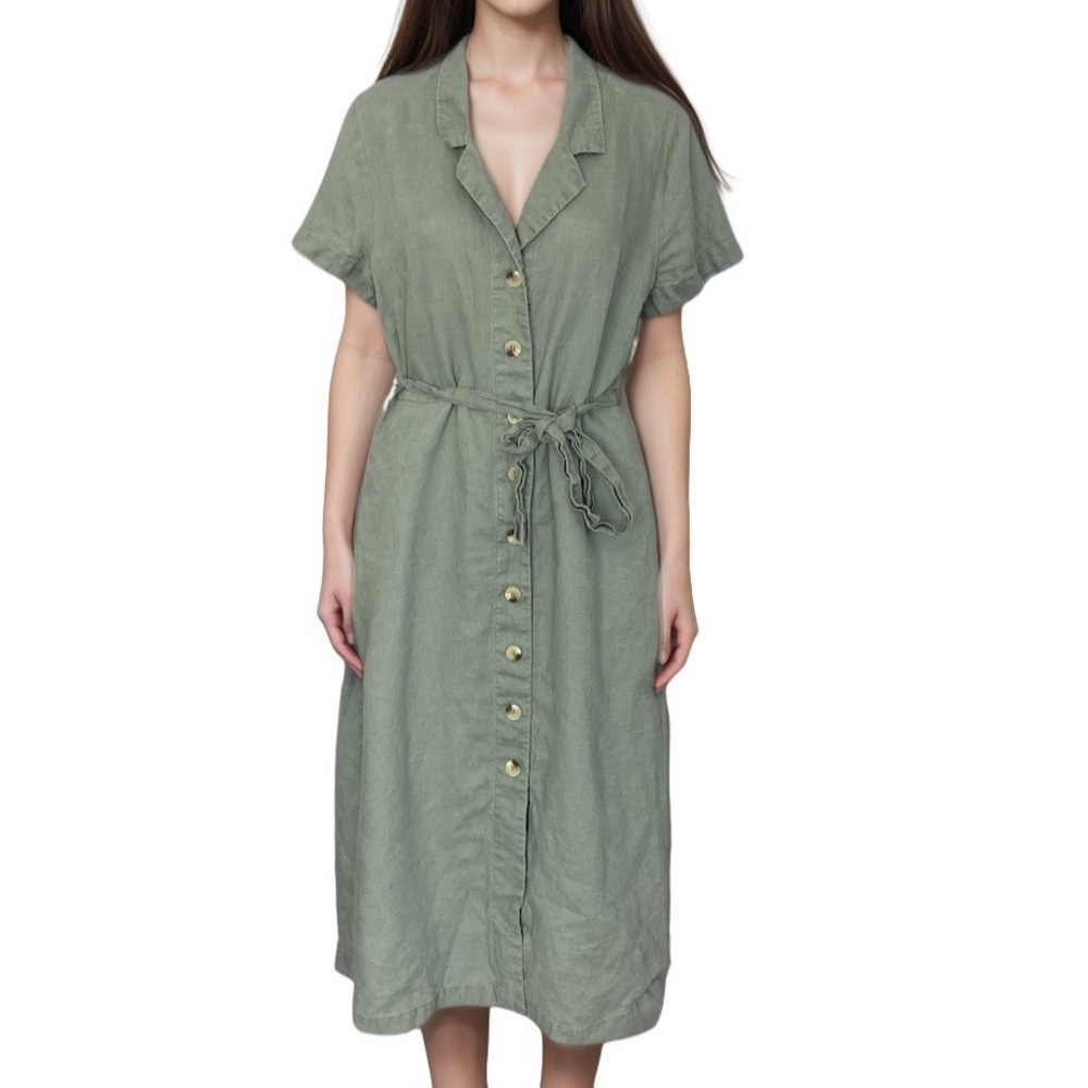 Quince Green Midi Dress